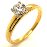 (LD) Anillo con diamante de laboratorio en oro amarillo 14kt. D-0.44Cts.
