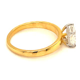 (LD) Anillo con diamante de laboratorio en oro amarillo 14kt.