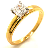 (LD) Anillo con diamante de laboratorio en oro amarillo 14kt.