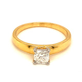 (LD) Anillo con diamante de laboratorio en oro amarillo 14kt.