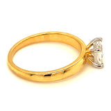 (LD) Anillo con diamante de laboratorio en oro amarillo 14kt.