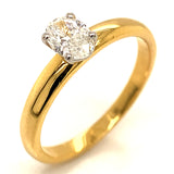 (LD) Anillo con diamante de laboratorio en oro amarillo 14kt.