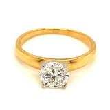 (LD) Anillo con diamante de laboratorio en oro amarillo 14kt.