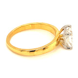 (LD) Anillo con diamante de laboratorio en oro amarillo 14kt.