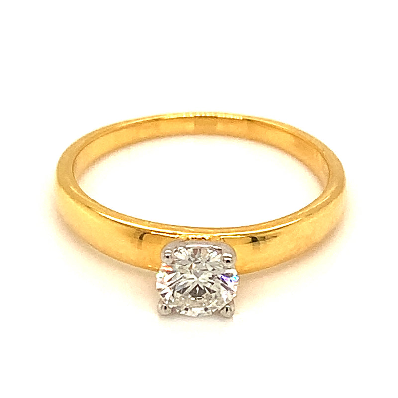 (LD) Anillo con diamante de laboratorio en oro amarillo 14kt. D-0.47Cts