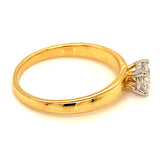(LD) Anillo con diamante de laboratorio en oro amarillo 14kt. D-0.47Cts