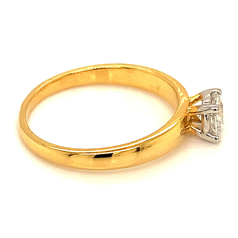 (LD) Anillo con diamante de laboratorio en oro amarillo 14kt. D-0.47Cts