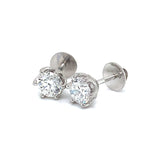 (LD) Aretes con diamantes de laboratorio en oro blanco 14kt. D-1.91Cts.