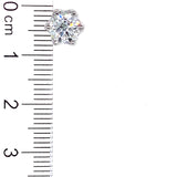 (LD) Aretes con diamantes de laboratorio en oro blanco 14kt. D-1.91Cts.