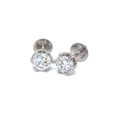 (LD) Aretes con diamantes de laboratorio en oro blanco 14kt. D-1.91Cts.