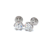 (LD) Aretes con diamantes de laboratorio en oro blanco 14kt. D-1.93Cts.
