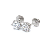 (LD) Aretes con diamantes de laboratorio en oro blanco 14kt. D-1.93Cts.