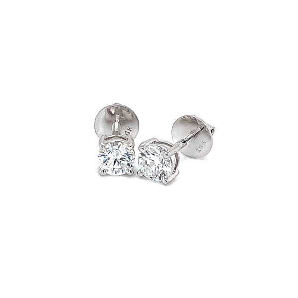(LD) Aretes con diamantes de laboratorio en oro blanco 14kt.