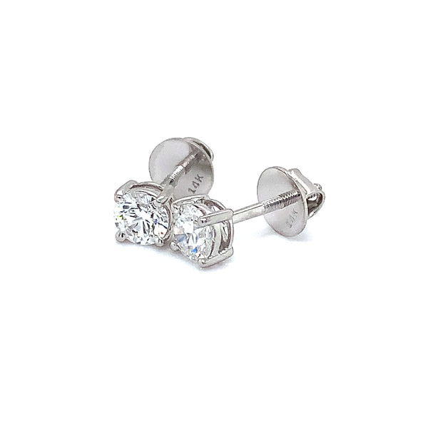 (LD) Aretes con diamantes de laboratorio en oro blanco 14kt.