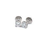 (LD) Aretes con diamantes de laboratorio en oro blanco 14kt.