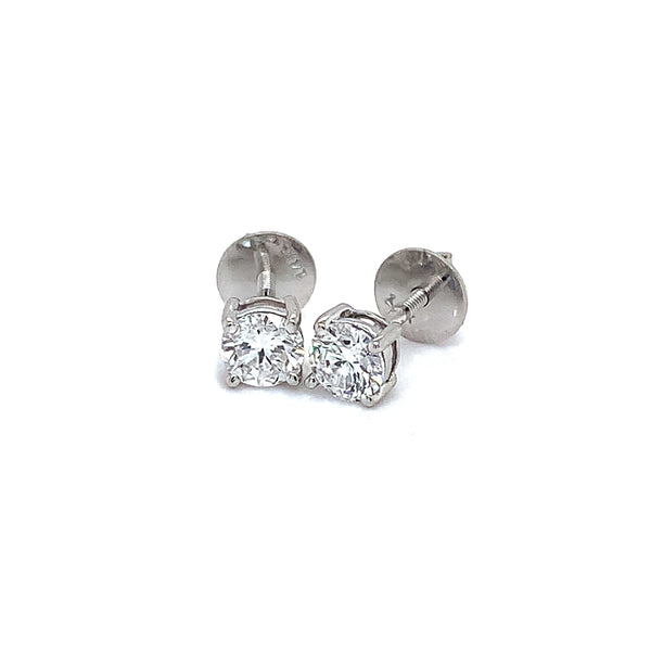 (LD) Aretes con diamantes de laboratorio en oro blanco 14kt.
