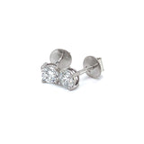 (LD) Aretes con diamantes de laboratorio en oro blanco 14kt.