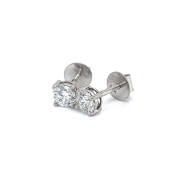 (LD) Aretes con diamantes de laboratorio en oro blanco 14kt.