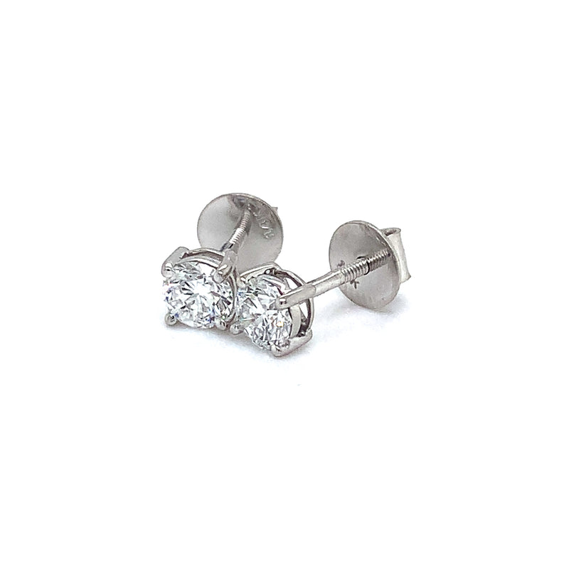(LD) Aretes con diamantes de laboratorio en oro blanco 14kt.