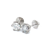 (LD) Aretes con diamantes de laboratorio en oro blanco 14kt. D-1.95Cts.