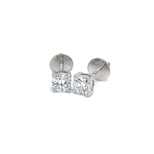 (LD) Aretes con diamantes de laboratorio en oro blanco 14kt.