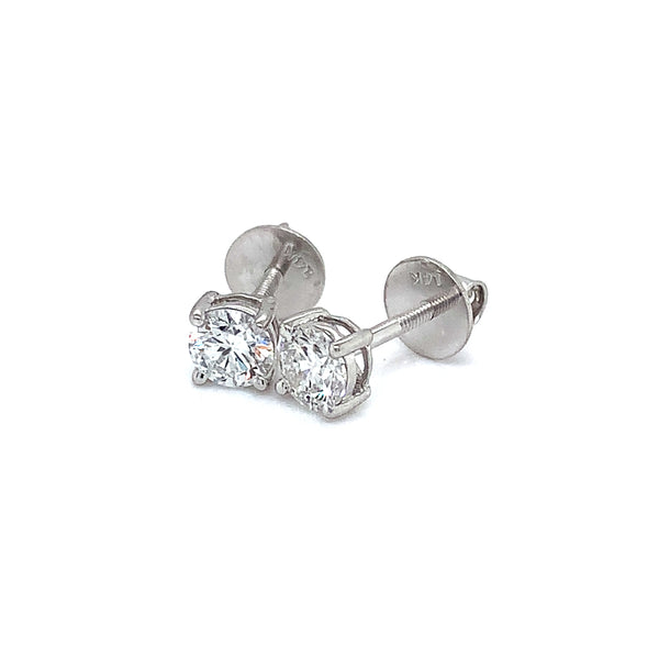 (LD) Aretes con diamantes de laboratorio en oro blanco 14kt.
