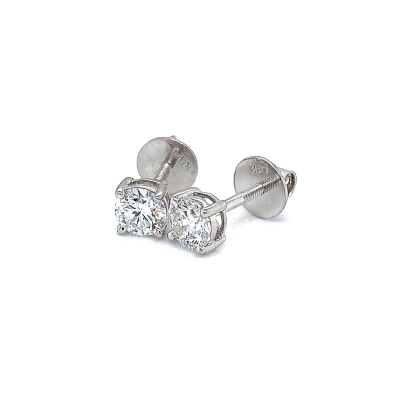 (LD) Aretes con diamantes de laboratorio en oro blanco 14kt.