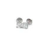 (LD) Aretes con diamantes de laboratorio en oro blanco 14kt.