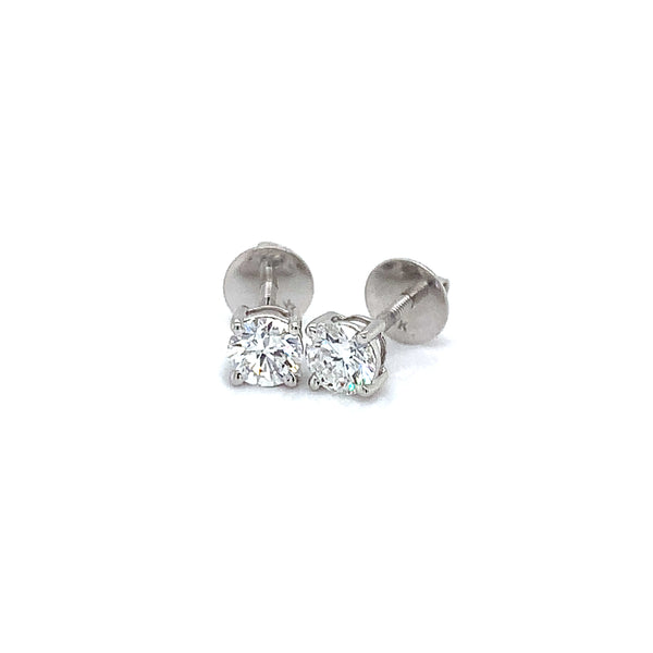 (LD) Aretes con diamantes de laboratorio en oro blanco 14kt.