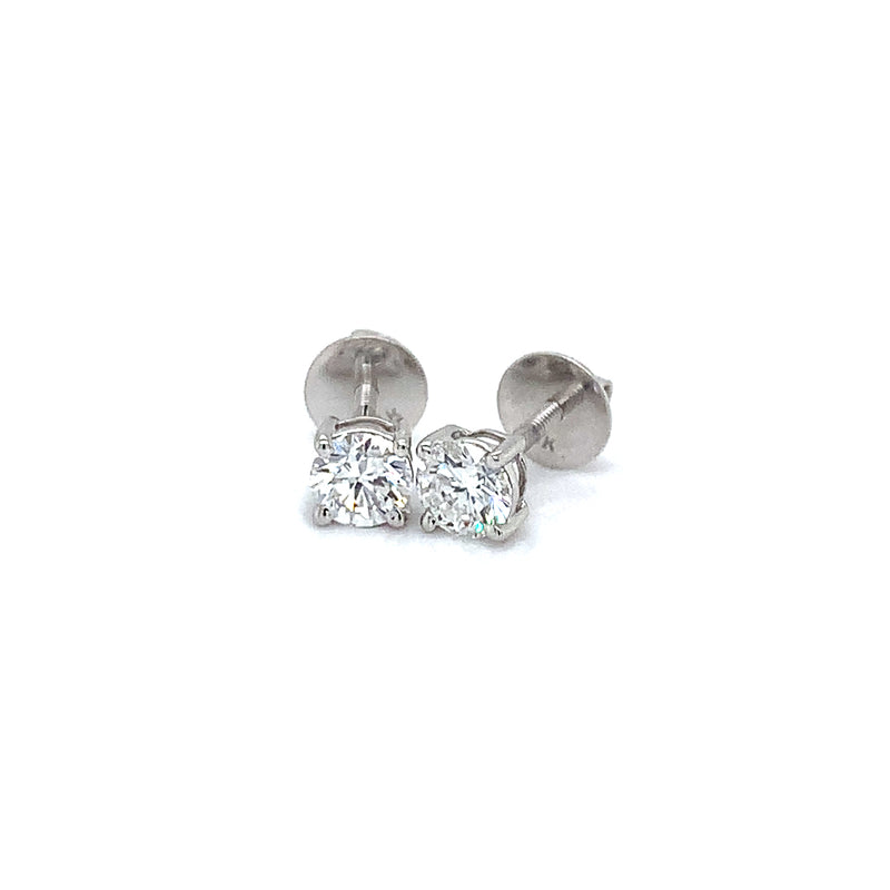 (LD) Aretes con diamantes de laboratorio en oro blanco 14kt.