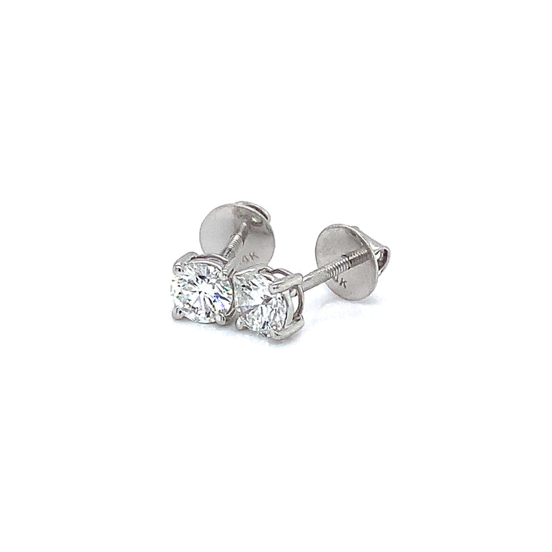 (LD) Aretes con diamantes de laboratorio en oro blanco 14kt.