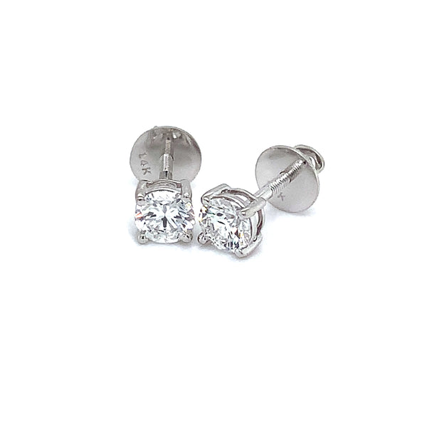 (LD) Aretes con diamantes de laboratorio en oro blanco 14kt.