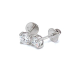 (LD) Aretes con diamantes de laboratorio en oro blanco 14kt.
