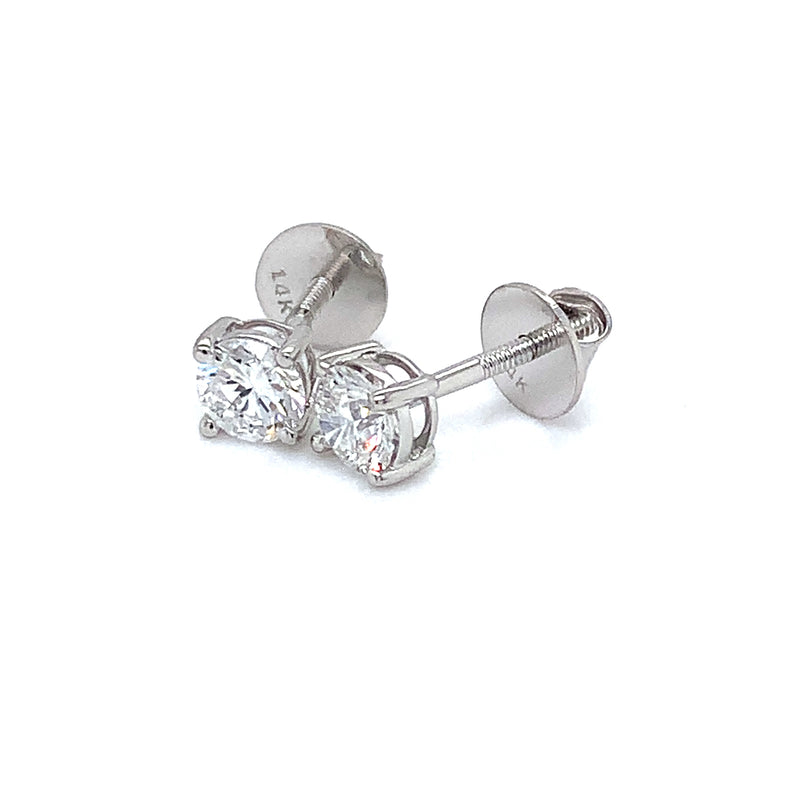 (LD) Aretes con diamantes de laboratorio en oro blanco 14kt.
