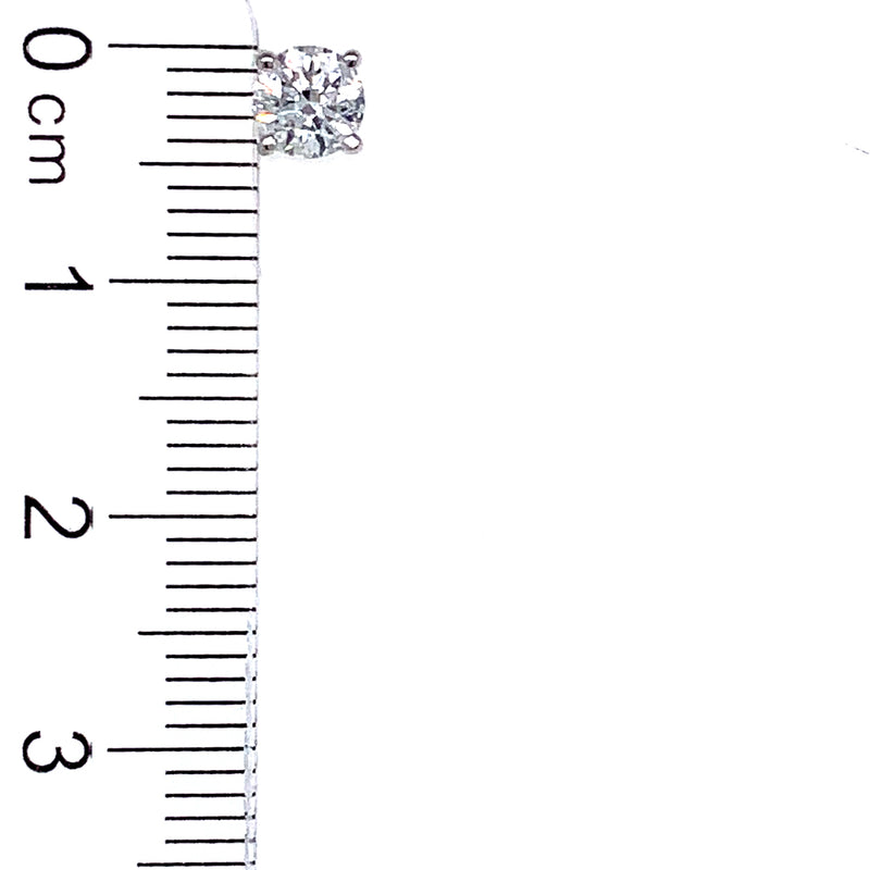 (LD) Aretes con diamantes de laboratorio en oro blanco 14kt.
