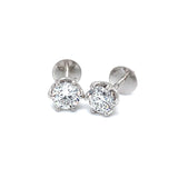 (LD) Aretes con diamantes de laboratorio en oro blanco 14kt. D-1.85Cts.