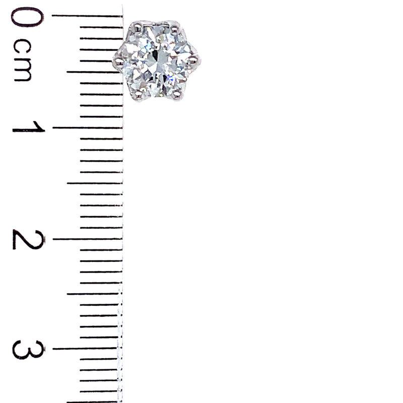 (LD) Aretes con diamantes de laboratorio en oro blanco 14kt. D-1.85Cts.