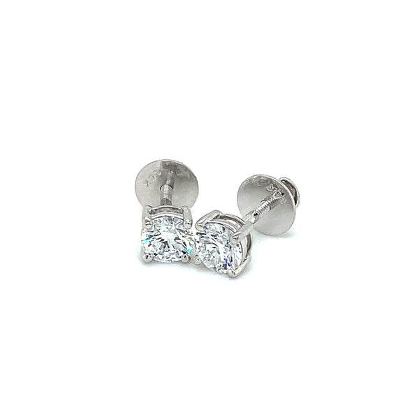 (LD) Aretes con diamantes de laboratorio en oro blanco 14kt.