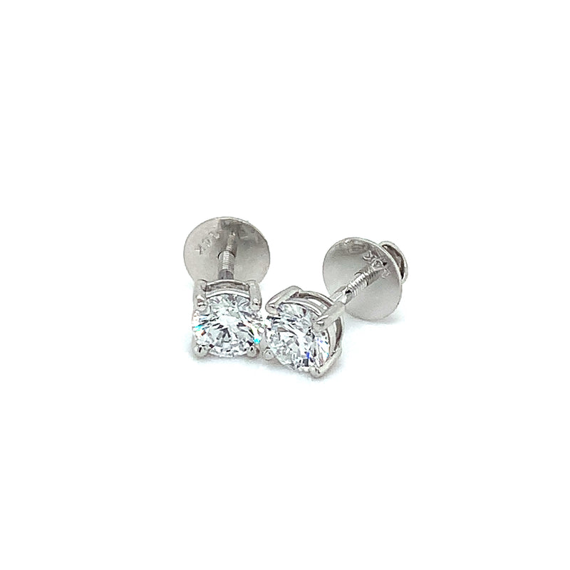 (LD) Aretes con diamantes de laboratorio en oro blanco 14kt.