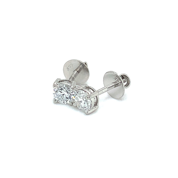 (LD) Aretes con diamantes de laboratorio en oro blanco 14kt.