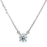 (LD) Collar con diamante de laboratorio en oro blanco 14kt. 41/42.5cm