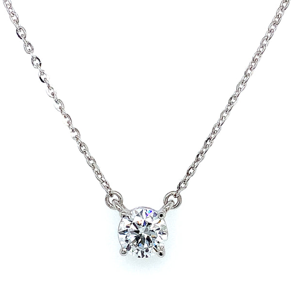 (LD) Collar con diamante de laboratorio en oro blanco 14kt. 41/42.5cm