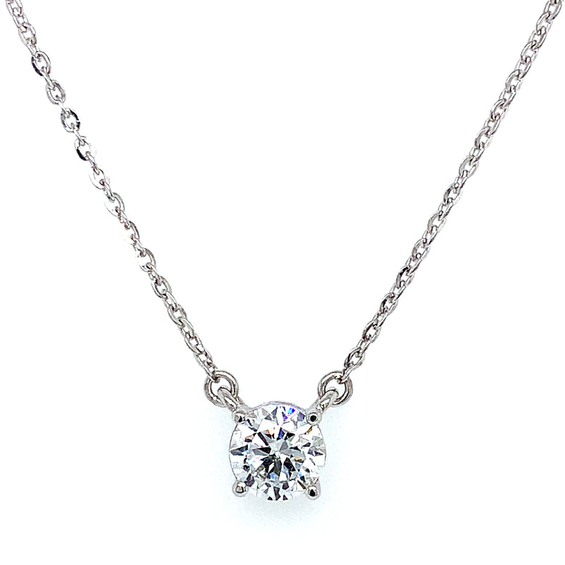 (LD) Collar con diamante de laboratorio en oro blanco 14kt. 41/42.5cm
