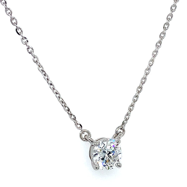 (LD) Collar con diamante de laboratorio en oro blanco 14kt. 41/42.5cm