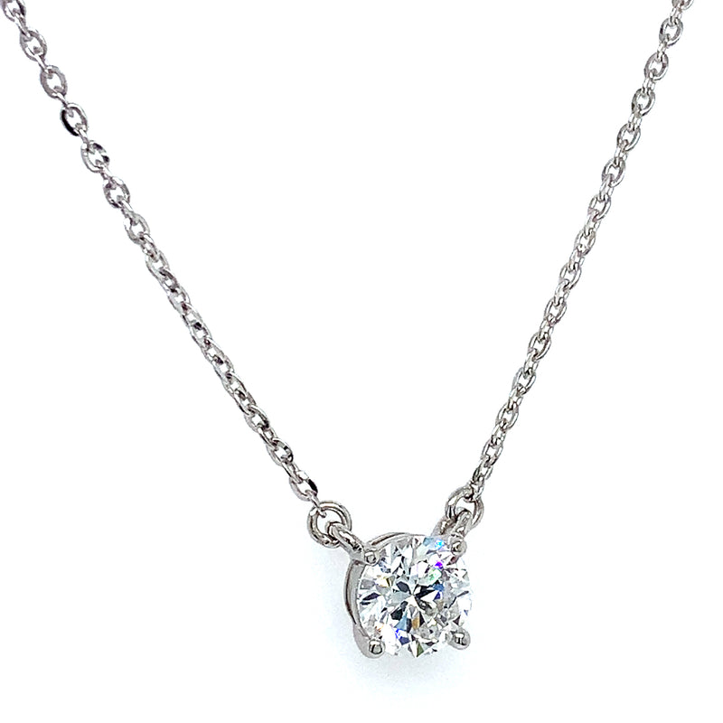 (LD) Collar con diamante de laboratorio en oro blanco 14kt. 41/42.5cm