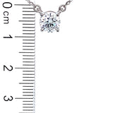 (LD) Collar con diamante de laboratorio en oro blanco 14kt. 41/42.5cm