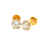 (LD) Aretes con diamantes de laboratorio en oro amarillo 14kt. D-1.94Cts.