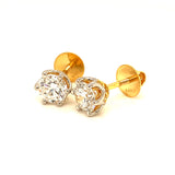 (LD) Aretes con diamantes de laboratorio en oro amarillo 14kt. D-1.94Cts.