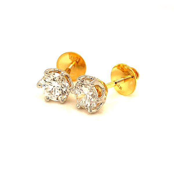 (LD) Aretes con diamantes de laboratorio en oro amarillo 14kt.