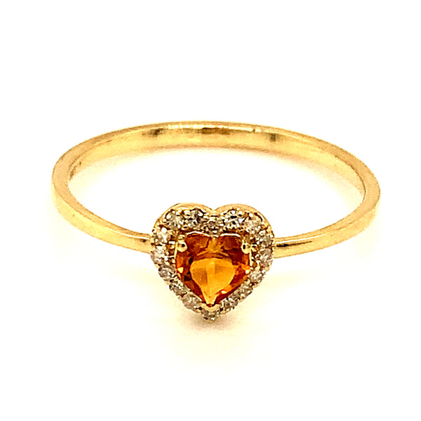 Anillo de citrino en oro amarillo 10kt.